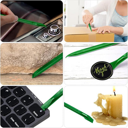 9 Pieces Plastic Scraper Tool Scratch Free Crevice Cleaning Sticker Remover Tool Multipurpose Non Scratch Scrapers for Tight Spaces, Kitchen, Crevices, Auto Detailing, Paint