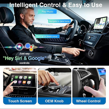 PWireless Wireless CarPlay Adapter & Android Auto Dongle 2026 Upgraded, Fast Auto-Connect, Stable Connection, Mini Size Plug & Play Adapter for iPhone & Android Auto Compatible Cars (Black)