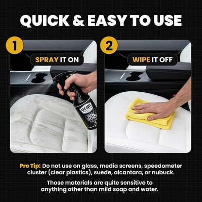 CAR GUYS Interior Car Cleaner for Tough Stains | Stain Remover for Car Seats, Carpet, Upholstery, & Leather | 18 Oz Kit with Microfiber Towel