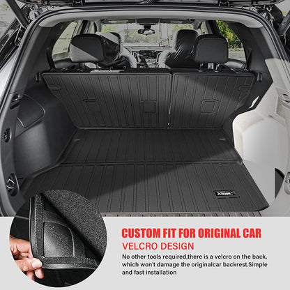 Floor Mats for 2025 Chevrolet Equinox EV Trunk Mat with Backrest Mat All Weather TPE Rubber Cargo Liner Back Seat Cover 3rd Row for 2025 Chevy Equinox EV Accessories