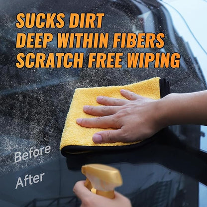 MRD's Home 3 Pack Microfiber Towels for Cars,16inch*14inch-420GSM Premium Microfiber Cleaning Cloth Car Drying Towel,Safe for Car Wash Scratch Free Strong Water Absorption