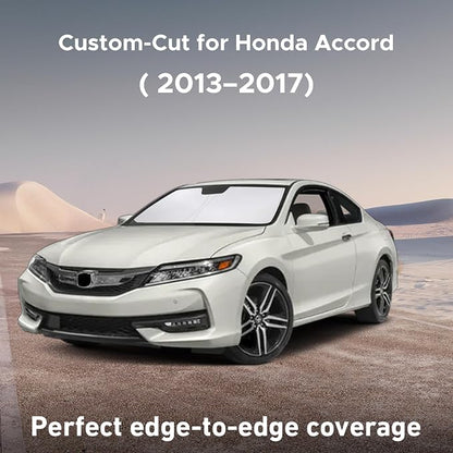 EcoNour Windshield Sunshade Compatible for Honda Accord 2013-2015 2016 2017, Sun Visor for Front Windshield & Window Sun Shade Cover, UV Heat Blocker & Protector, Car Accessories