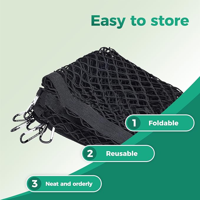 Stretchable Cargo Net with Hooks(6' x 4' Stretches to 12'x8') - Adjustable Elastic Trunk and Truck Bed Storage Organizer for Cars and Trucks, Ideal for Securing Light Loads, Easy to Install