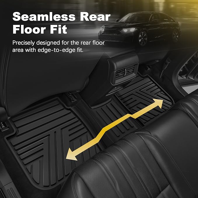 Floor Mats Fit for Honda Civic 2022-2025 2026 Sedan Hatchback Si (Include Sport), with&w/o USB Port | for Acura Integra 2023-2026, All Weather Car Floor Liners, Black (Not for Hybrid)