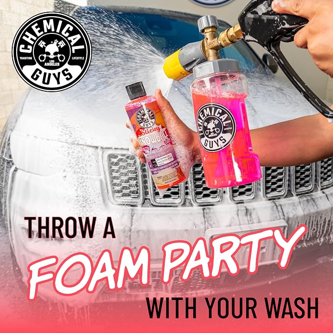 Chemical Guys CWS215 Sticky Snowball Ultra Snow Foam Car Wash Soap (Works with Foam Cannons, Foam Guns or Bucket Washes) for Cars, Trucks, Motorcycles, RVs & More 128 fl oz (1 Gallon) Cherry Scent