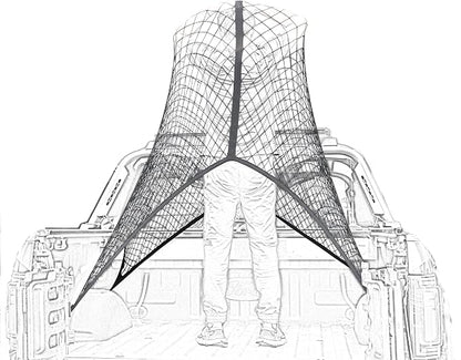 Highly Elastic Cargo Net, 4'x6' Stretches to 8'x12, Suitable for 6.5ft - 8.1ft Long Bed Trucks, Trailers (Lager Double Layer)