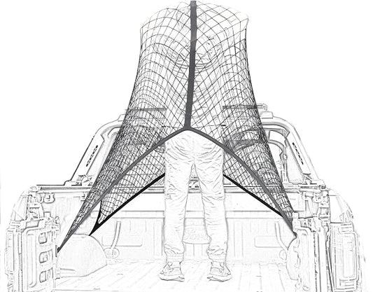 Highly Elastic Cargo Net, Simple Truck Bed Cargo Mesh Organizer, Suitable for 5ft - 6ft Standard Bed Trucks, 4'x4' Stretches to 7'x7' (Single Layer)