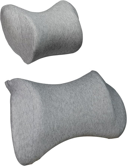Lumbar Support Pillow for Car, Car Neck Pillow Kit for Pain Relief with Adjustable Strap, Car Headrest Pillow Ergonomic Design for Comfort