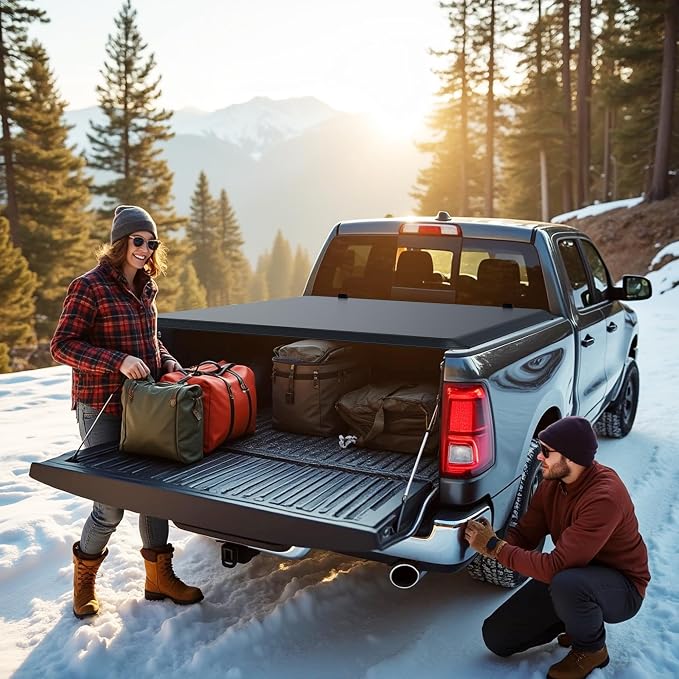 Soft Roll Up Truck Bed Tonneau Cover Fit for Dodge Ram 1500 2009-2024 (Classic ONLY) 5.7 ft Bed Without Rambox