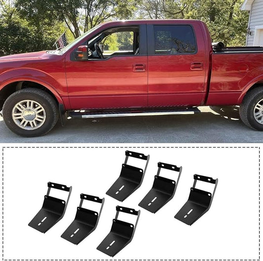 COMNOVA Pair Running Board Compatible with 17-26 Ford F250 Superduty Crew Cab（4 Full Size Doors） Rocker Slider Side Steps,Width 6 Inches V Style.with OE Style Brackets.