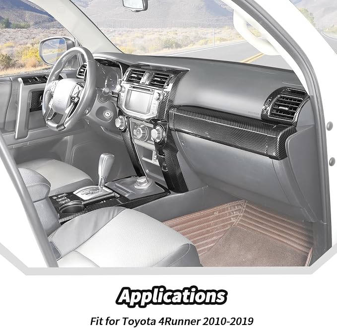 JeCar 27pcs Full Set Carbon Fiber Interior Trim Kit for 2010-2019 Toyota 4Runner Interior Accessories