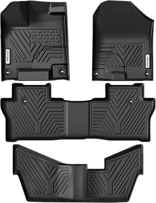 YITAMOTOR Floor Mats Fit for Honda Pilot 2022-2016,All-Weather Floor Liners Set Front 1st & 2nd 3rd Seat Floor Liner Set Black, 8 Passenger Model