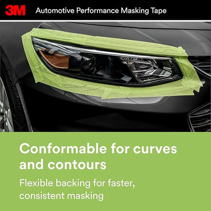 3M Automotive Performance Masking Tape, 36 mm x 32 m, 6/case (Pack of 6)
