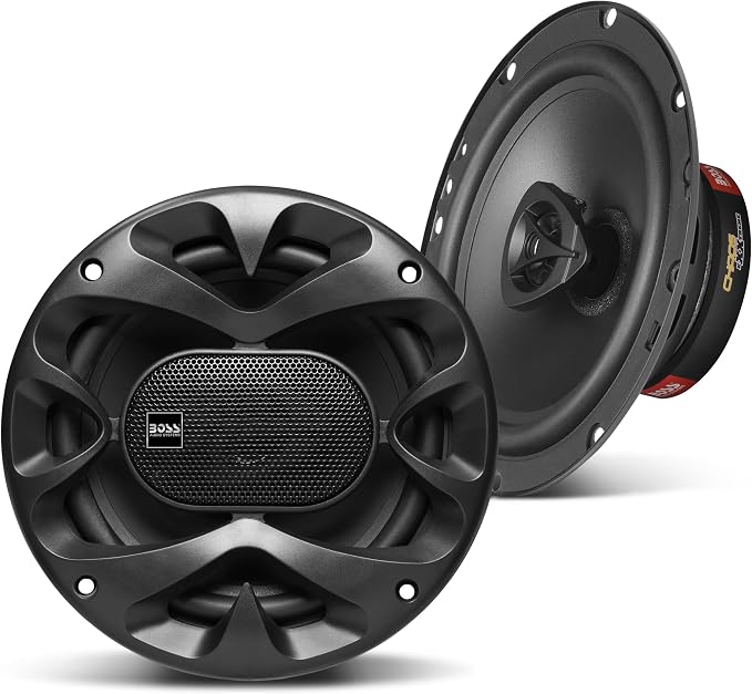 BOSS Audio Systems CH6520B 6.5 Inch Car Door Speakers - 250 Watts Max (Pair), Coaxial, 2 Way, Full Range, 4 Ohms, Sold in Pairs, Bocinas para Carro
