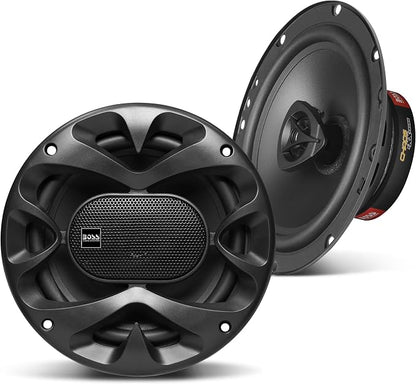 BOSS Audio Systems CH6520B 6.5 Inch Car Door Speakers - 250 Watts Max (Pair), Coaxial, 2 Way, Full Range, 4 Ohms, Sold in Pairs, Bocinas para Carro