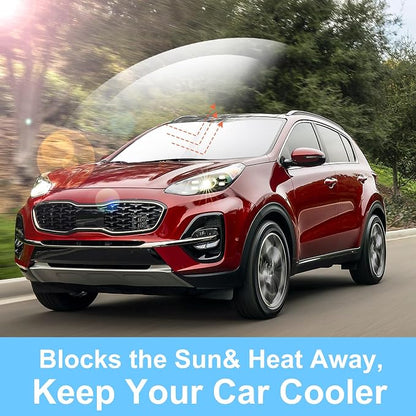 TINGLU Sun Shade for Kia Sportage 2018-2022 Accessories Windshield Sun Shade Window Shade UV Rays Protection Sun Visor Cover with Steering Wheel Sunshade Storage Bag