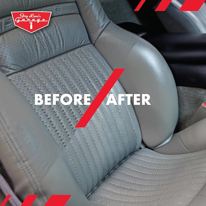 Jay Leno's Garage Car Leather Conditioner and Auto Leather Care - Professional Leather Conditioner for Car Seats, Nourishes Protects & Restores, Lanolin & Beeswax Formula, Non-Greasy Finish (16 oz)