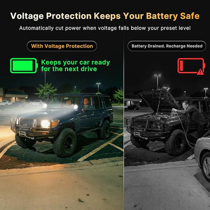 LED Pod Lights 42W Flood Beam, Smart App Controlled Off Road Driving Lights Supports CarPlay/Android Auto, IP67 Waterproof 6000K White Lamps for Trucks, ATV, UTV, SUV, Boat (2 Pack)