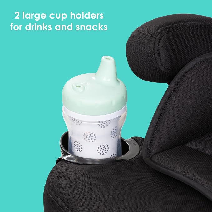 Baby Trend Hybrid SI 3-in-1 Combination Booster Seat, Hoboken Black – Side-Impact Protection, 3-Stage Growth Design, Adjustable Headrest, Cushioned Comfort
