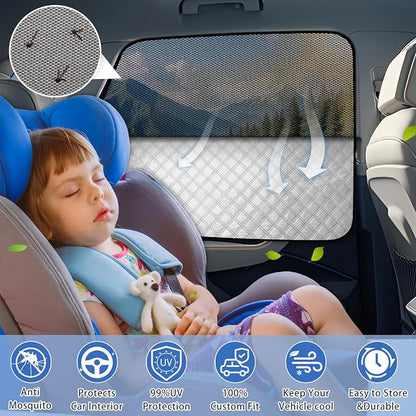 ZATOOTO Side Window Shade Cover for Toyota 4Runner 2017-Now, Double Layer Window Sunshade with Breathable Mesh Screen and Reversible Design Blackout Privacy Shade & UV Protection for Sleeping Camping