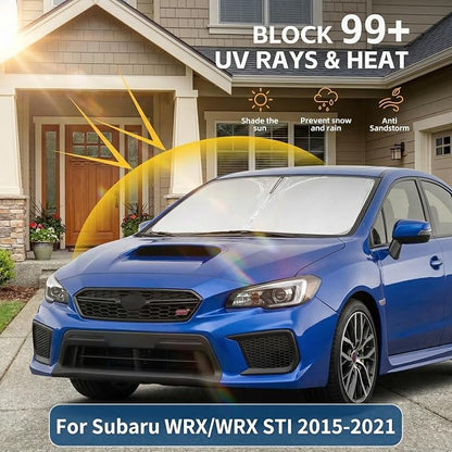 Windshield Sun Shade for Subaru WRX/WRX STI 2015-2021 Sunshade Front Window Shade Custom Fit WRX Accessories Sun Visor Foldable Shade Blocks UV Rays Accessories