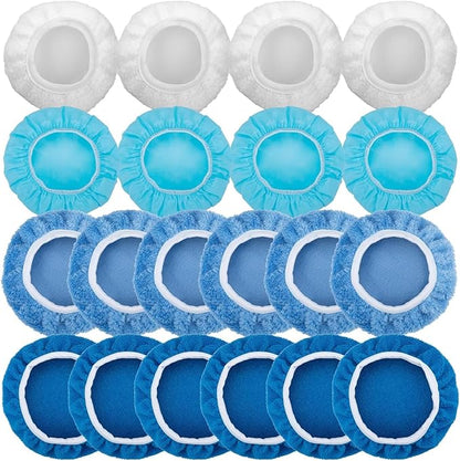 20PCS Car Orbital Buffer Polisher Pad Bonnet Set, 5-6 Inch Polishing Buffing Pads Bonnet Buffing Pad Cover, Microfiber Buffer Pads, Polisher Pads, Car Accessories for Polishing, Waxing and Cleaning