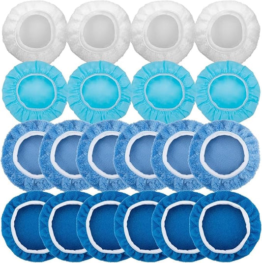20PCS Car Orbital Buffer Polisher Pad Bonnet Set, 7-8 Inch Polishing Buffing Pads Bonnet Buffing Pad Cover, Microfiber Buffer Pads, Polisher Pads, Car Accessories for Polishing, Waxing and Cleaning