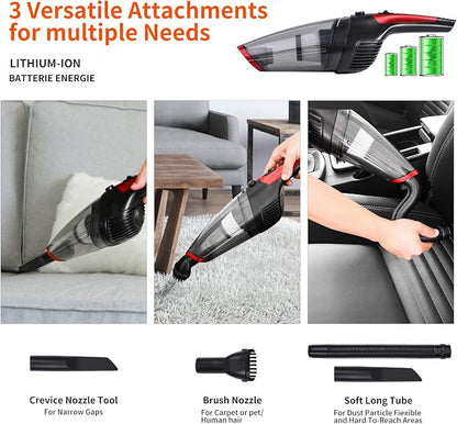 Fityou Handheld Vacuum Cleaner Cordless, Rechargeable (USB Charge), Powerful Suction Cleaner, Portable Hand Vacuum for Pet Hair Home and Car Cleaning, Wet & Dry