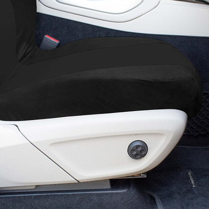 Universal Fit Chevron Flat Cloth Car Seat Covers Full Set - Black