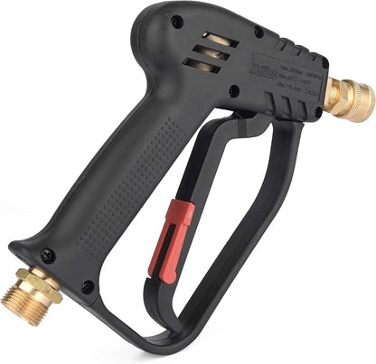 McKillans® Short Pressure Washer Gun with Replacement M22 Inlet - High Pressure Water Handle with 1/4” Quick Connector Coupler - Power Washer Gun Compatible with Foam Cannon - Car Wash Foam Gun