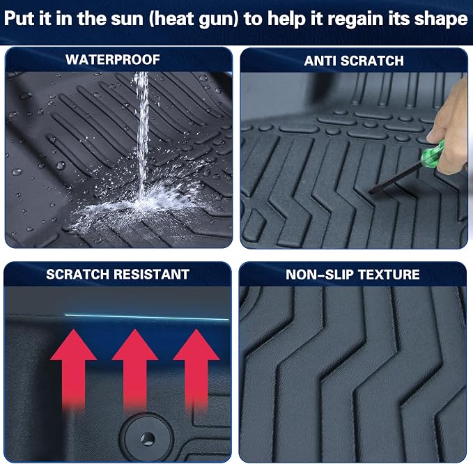 Floor Mats for 2021-2023 Elantra N (No Fit 21-23 Hybrid) All Weather Protection Custom TPE Rubber Floor Odorless Anti-Slip Waterproof, 1st & 2nd Row, Black (2021-2023 Elantra N)