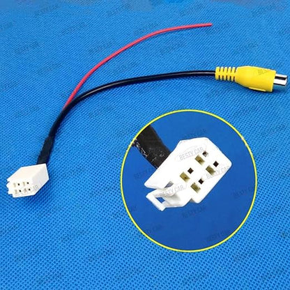 4Pin Fatory Car Radio Stereo Backup Rearview Reverse Camera RCA Video in Cable Converter Adapter Plug for Toyota Mazda Selected Models with Detected Cable