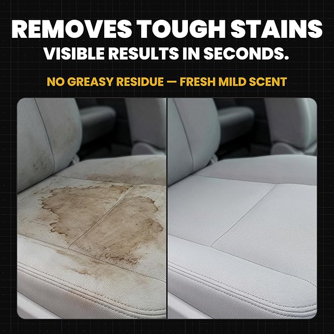 CAR GUYS Interior Car Cleaner for Tough Stains | Stain Remover for Car Seats, Carpet, Upholstery, & Leather | 18 Oz Kit with Microfiber Towel