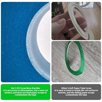 6 Rolls Pinstripe Tape Fine Line Masking Tape 1/16", 1/8", 1/4", 3/8",1/2", 3/4" - Thin Painters Automotive Paper Tape for DIY, Car, Auto, Paint, Art, Tumblers, Pottery, Model Building, Wall