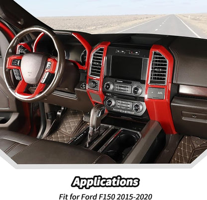 JeCar 16pcs Full Set Red Interior Trim Kit Fit for 2015-2020 Ford F150 Interior Accessories