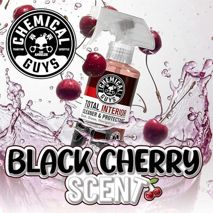 Chemical Guys Total Interior Cleaner & Protectant - Black Cherry, Car Cleaning Spray, Cleans and Protects Leather, Vinyl, Plastic, Rubber, and Glass, Safe for Trucks, SUVs, Jeeps, RVs & More - 16 oz