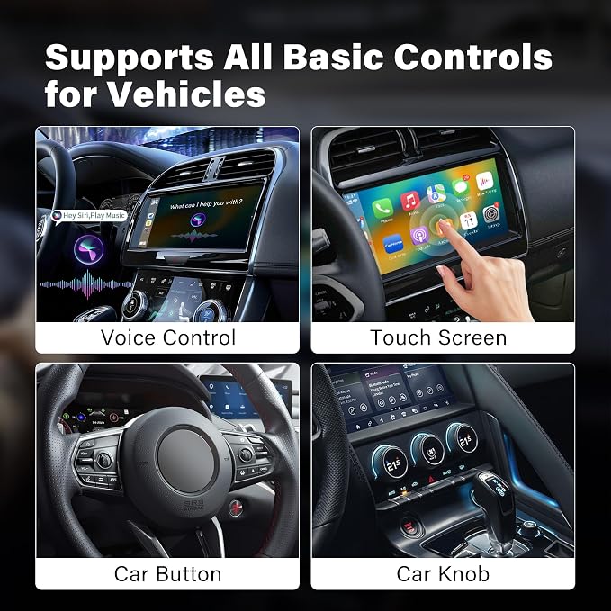 Wireless CarPlay Adapter 2 IN 1 Plug and Play Wired to Wireless Car Play Adapter Android Auto Dongle, Aux Compatible All Car Models Smart Carplay Box Support iPhone 6+/iOS 10+/Android 11.0+