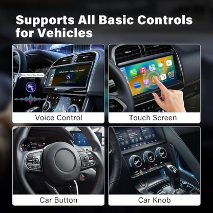 Wireless CarPlay Adapter 2 IN 1 Plug and Play Wired to Wireless Car Play Adapter Android Auto Dongle, Aux Compatible All Car Models Smart Carplay Box Support iPhone 6+/iOS 10+/Android 11.0+