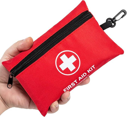 Atickyaid Mini First Aid Kit - 140 Piece Small First Aid Medical Kit for Car, Home, Office, Travel, Camping, Sports, Outdoor, School - Emergency First Aid Supplies and Survival Kit