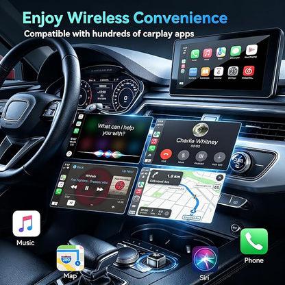 2026 Wireless CarPlay Adapter for iPhone & Android, 3 Second Auto Stable Connection，Zero Latency, Plug & Play for 2016+ Cars with USB-A USB-C Ports