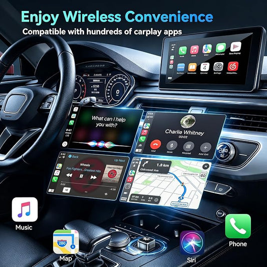 2026 Wireless CarPlay Adapter for iPhone & Android, 3 Second Auto Stable Connection，Zero Latency, Plug & Play for 2016+ Cars with USB-A USB-C Ports