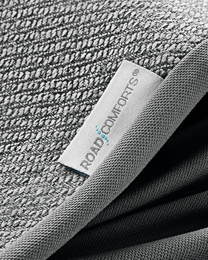 Road Comforts Car Seat Covers for Front Seat, Low Back Heavy Duty Breathable Flax Seat Protector, Airbag, Not Seat Belt Compatible, Washable Seat Cover Fits for Most Cars, Trucks, SUVs, Vans Gray