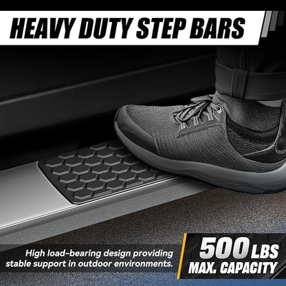 Auto Dynasty Running Boards Compatible with 1999-2016 Ford F250 F350 F450 F550 Super Duty Crew Cab, Stainless Steel Side Step Rail Nerf Bar, 5.5 Inches Step Bars, Polished Chrome