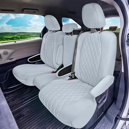 FH Group Custom Fit Car Seat Covers Specifically Made for Toyota Sienna 2011-2020, Car Seat Cover 2nd Row Set, 8 Seater Automotive Seat Covers in Solid Gray Neoprene, Waterproof and Washable