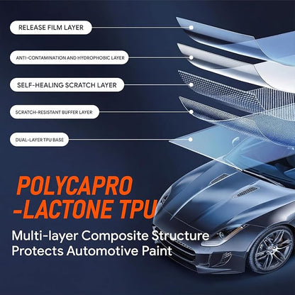TPU PPF Hydrophobic Clear Paint Protection Film Self Healing Car Clear Glossy Wrap Film (1.5ft x 5ft)
