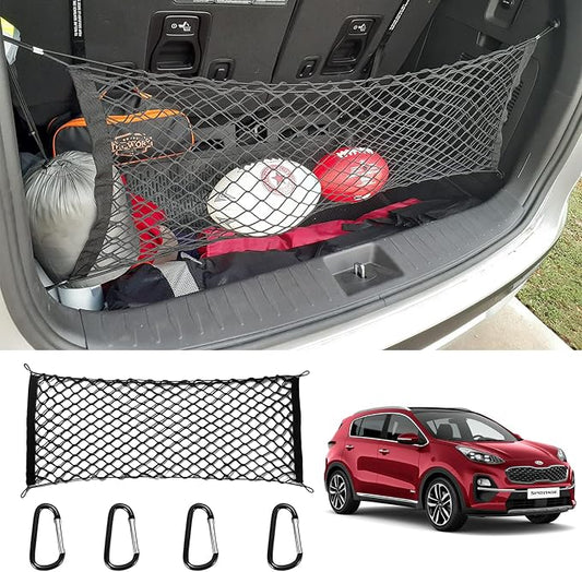 for Kia Sportage Telluride Envelope Style Truck Bed Cargo Net - Fits 2013-2024 2025 2026 Sportage Telluride Accessories Cargo Net for Pickup Truck Bed - Heavy Duty Carabiners