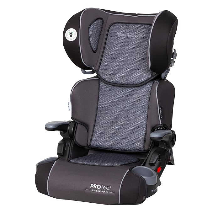 Baby Trend Protect 2-in-1 Booster Seat, Grey Tech – Lightweight Belt-Positioning Design, Cushioned Comfort, Everyday Big-Kid Support