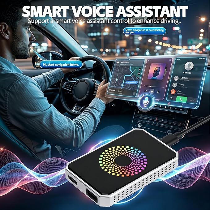3-in-1 Wireless CarPlay & Android Auto Adapter Magic Video Box Stream Netflix YouTube TikTok with USB Drive Plug Play for Wired CarPlay Android Auto Cars