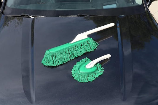 California Car Duster Detailing Combo Plastic Handle with Green Mop and Mini Duster 64445