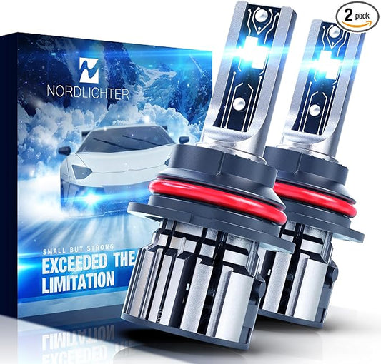 9007 Bulbs, 600% Brighter 9007 Fog Light 6500K Xenon White Extremely Super Bright Plug & Play with Cooling Fan